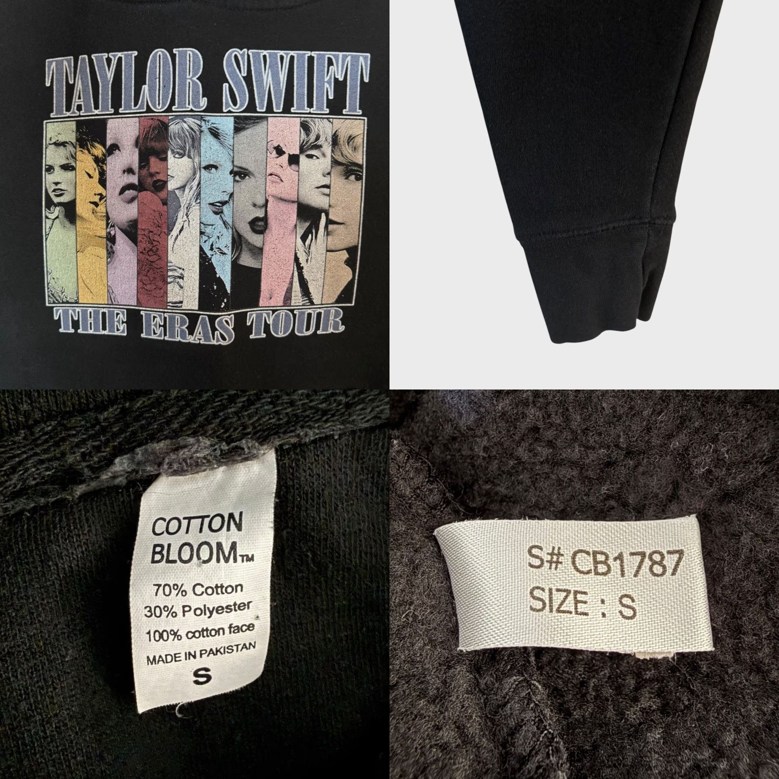 Vintage VINTAGE Taylor Swift The Eras Tour Concert Hoodie Sweatshirt Black Women's Size Small Size S / US 4 / IT 40 - 8 Thumbnail