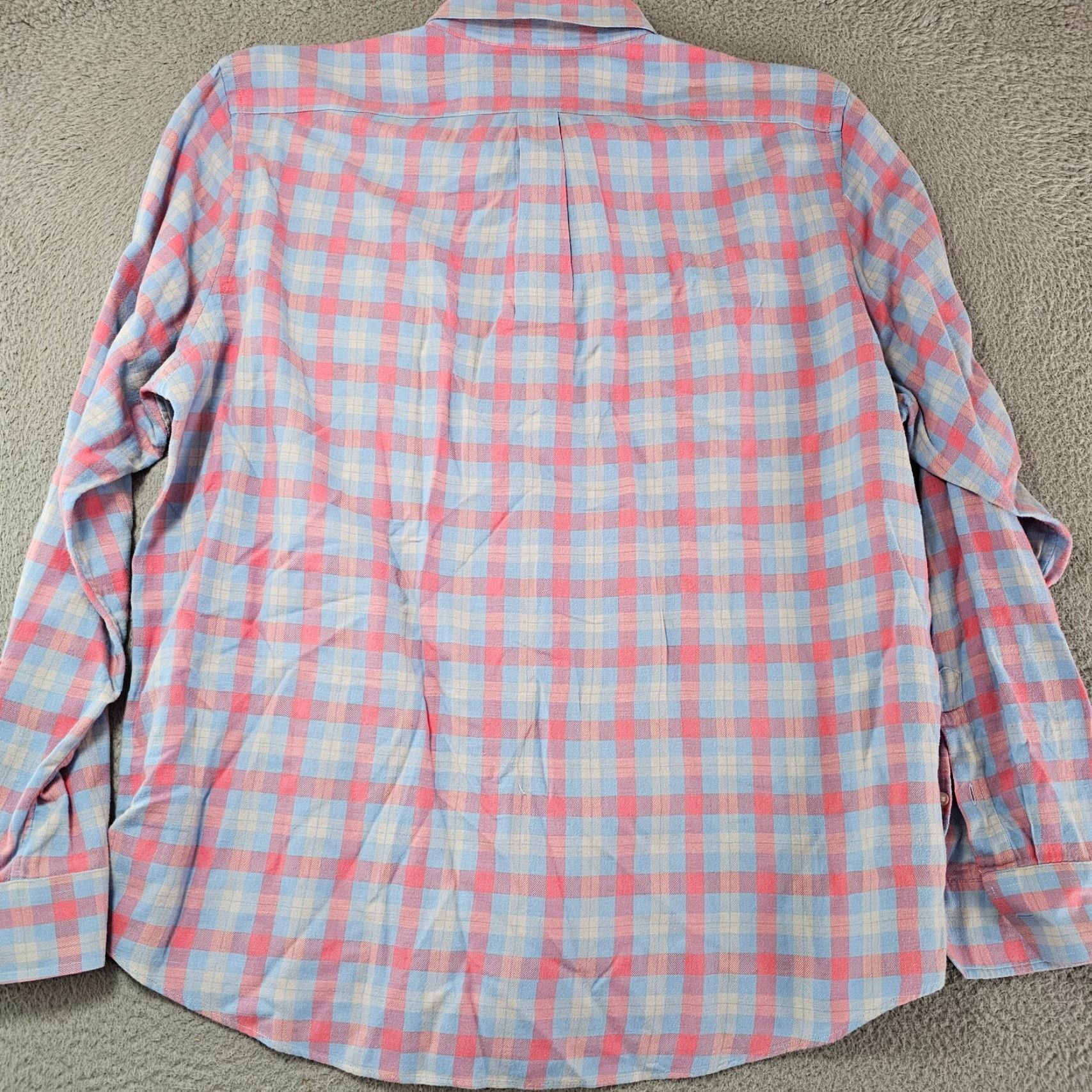 Vineyard Vines Vineyard Vines Shirt Mens XL Plaid Slim Fit Crosby Cotton Linen Blend Long Sleeve Button-Down Collared Pocket Crew Size US XL / EU 56 / 4 - 6 Thumbnail
