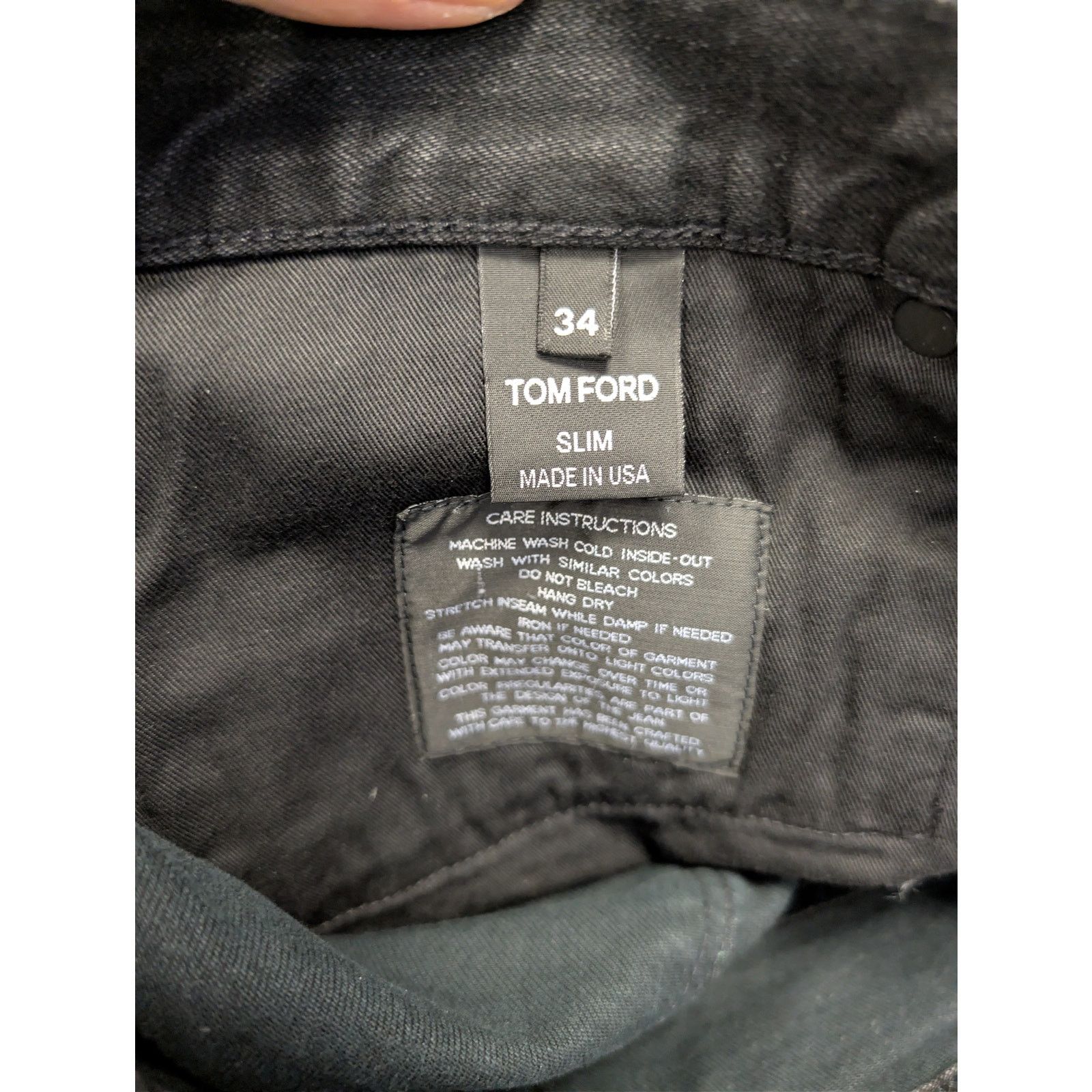 Tom Ford o1rshd1 Slim Fit Denim Jeans in Aged Black Size US 34 / EU 50 - 17 Thumbnail