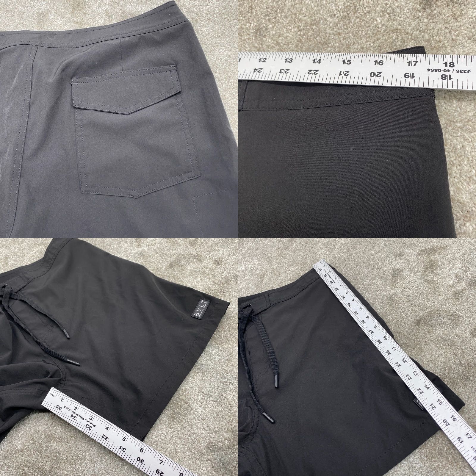 Asics BYLT Premium Basics Shorts Mens 33x6 Black Drawstring Pockets 6718 Size US 33 - 8 Thumbnail