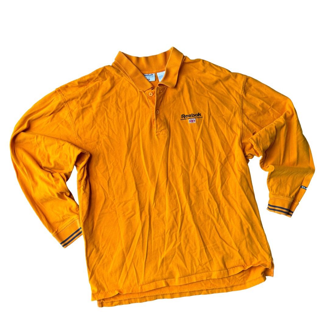 Reebok Vintage Reebok Classic Orange Long Sleeve with Blue Accents Size US XL / EU 56 / 4 - 1 Thumbnail
