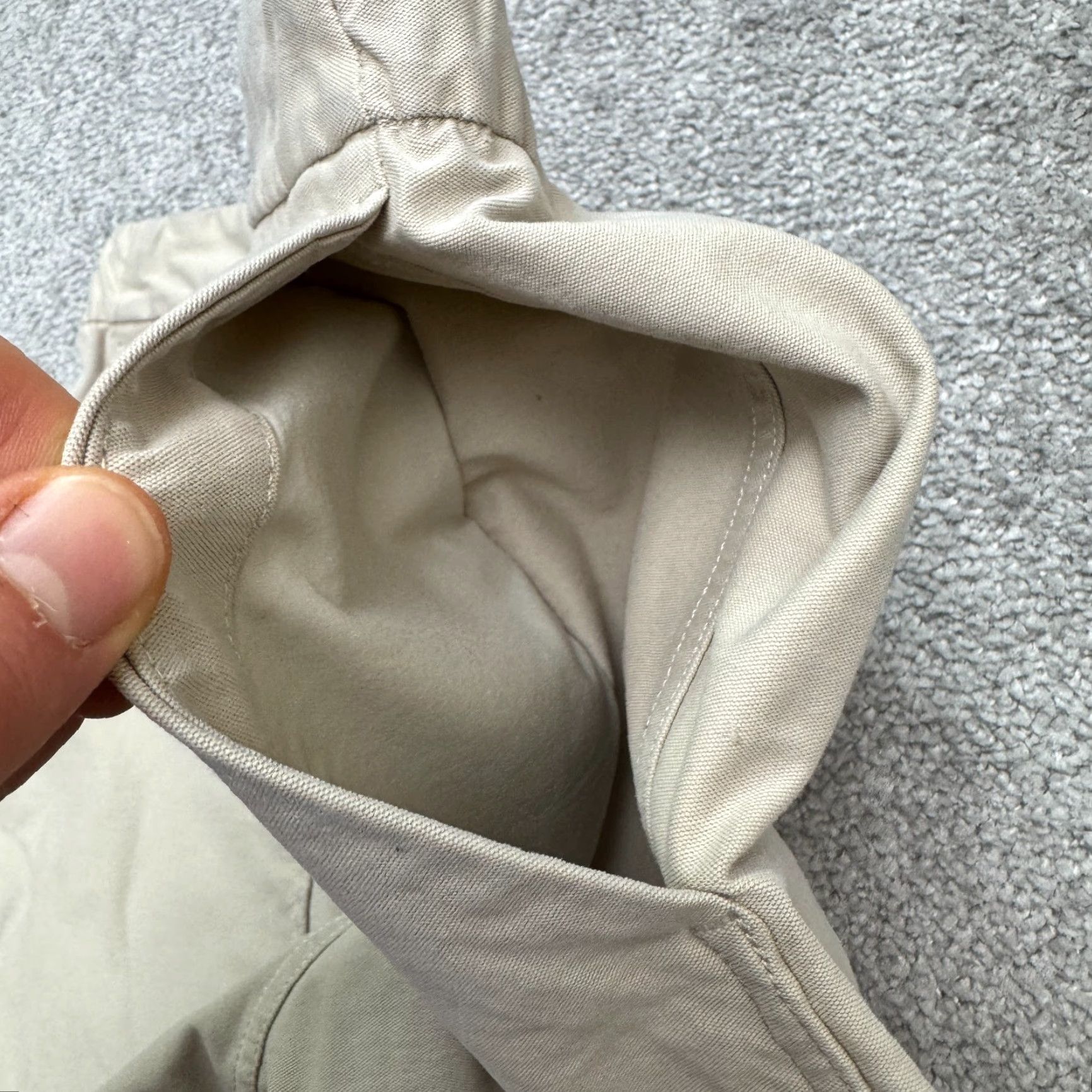 Lululemon Lululemon Lab Reykur Cargo Baggy Pants Womens 24 Tan Beige Elastic Waist Tapered Size 42" / US 20 - 3 Thumbnail