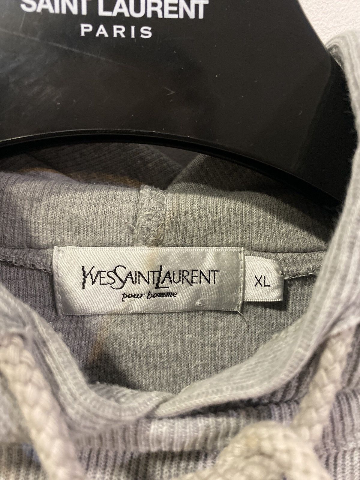 Yves Saint Laurent Big Logo YSL Hoodie Sweatshirt Rare YSL Sweater Size US XL / EU 56 / 4 - 4 Thumbnail