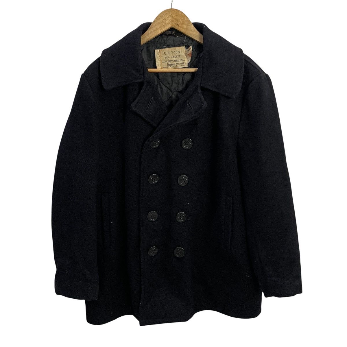 Schott Vintage U.S 740N By Schoot Pea Coat Jacket Size US XL / EU 56 / 4 - 1 Thumbnail