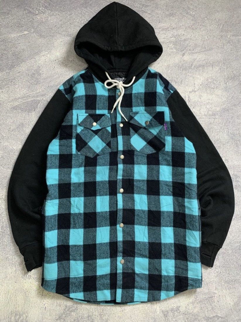 Japanese Brand × Vintage Vintage Pattern 'Purple Cow' Flannel Hoodie Jacket Size US L / EU 52-54 / 3 - 1 Thumbnail