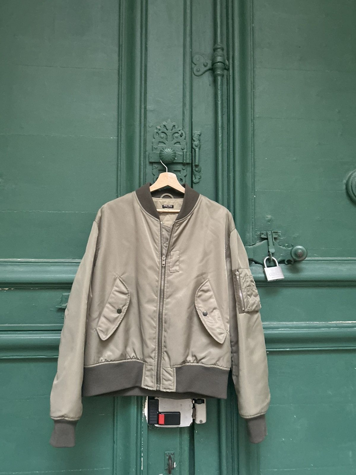 Miu Miu Miu Miu MA-1 Olive/Green Bomber Jacket [Unisex - Vintage ] Size US L / EU 52-54 / 3 - 3 Thumbnail