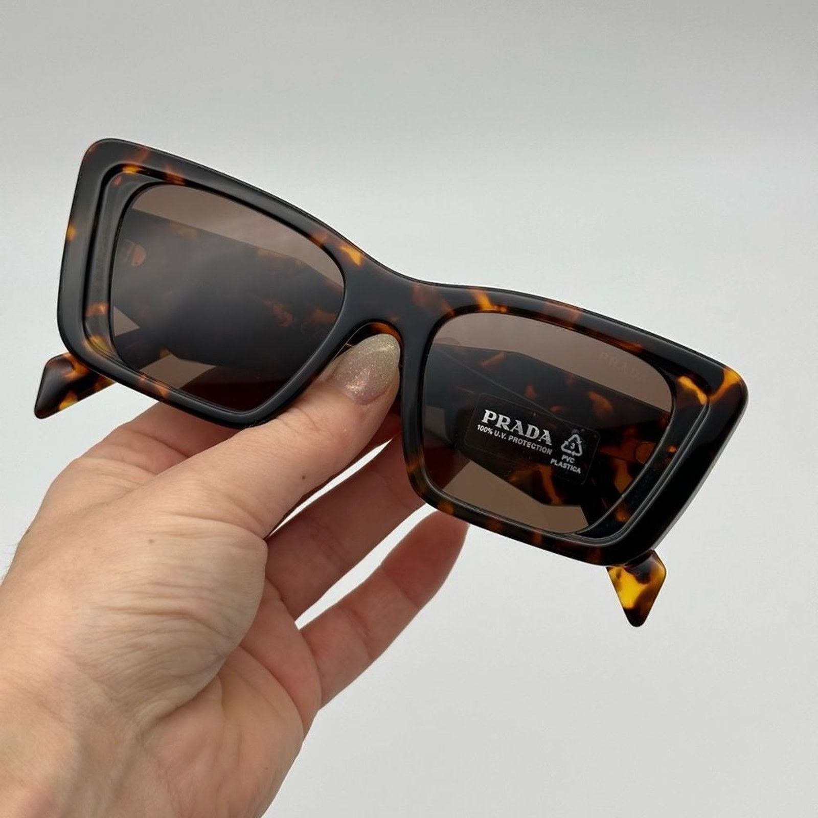 Prada PRADA Sunglasses PR08YS 01V8C1 Havana Honey/Dark Brown Women Size ONE SIZE - 8 Thumbnail