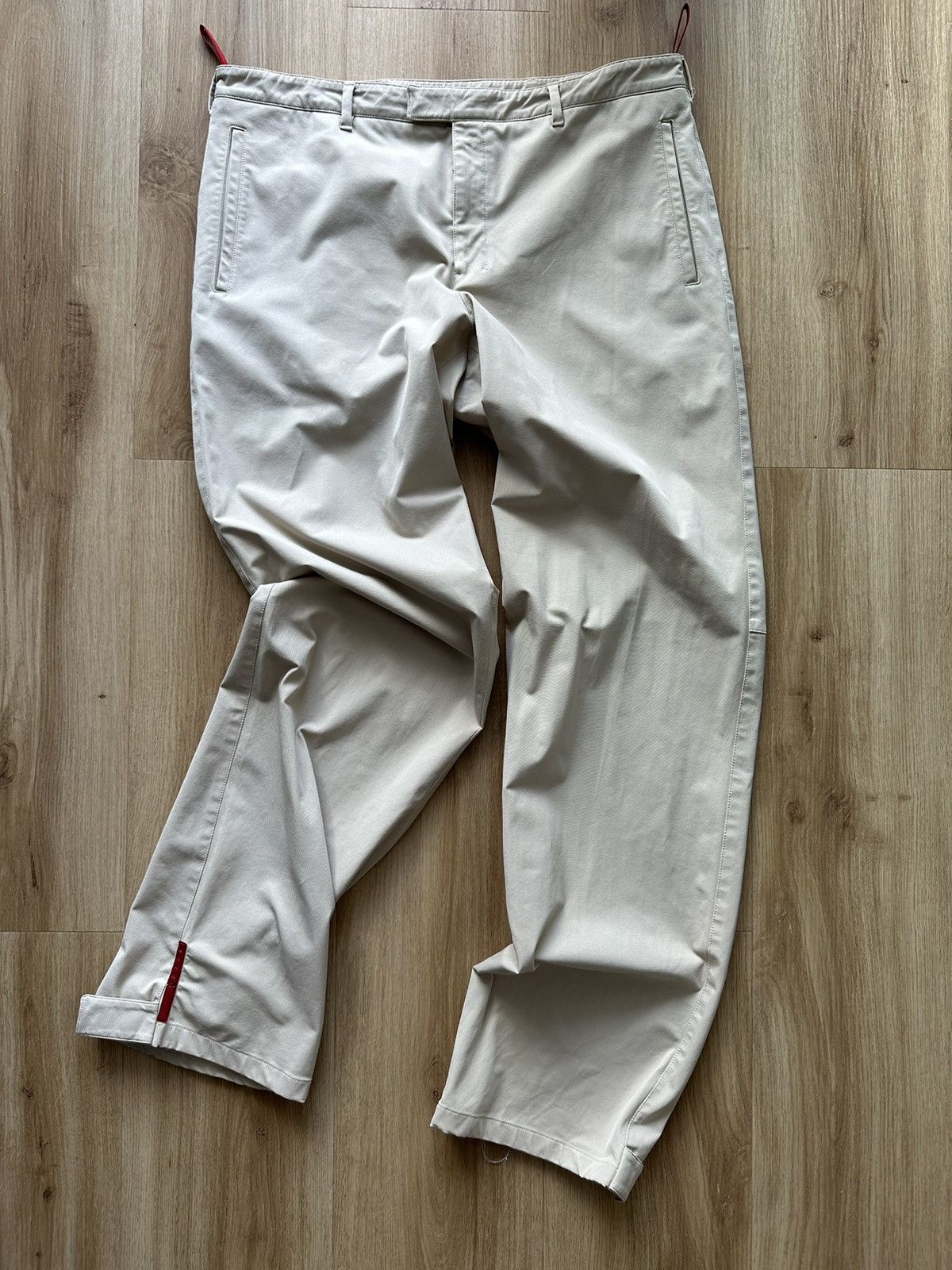 image of Prada Red Tab Linea Rossa Stretch Trousers Pants Beige, Men's (Size 36)