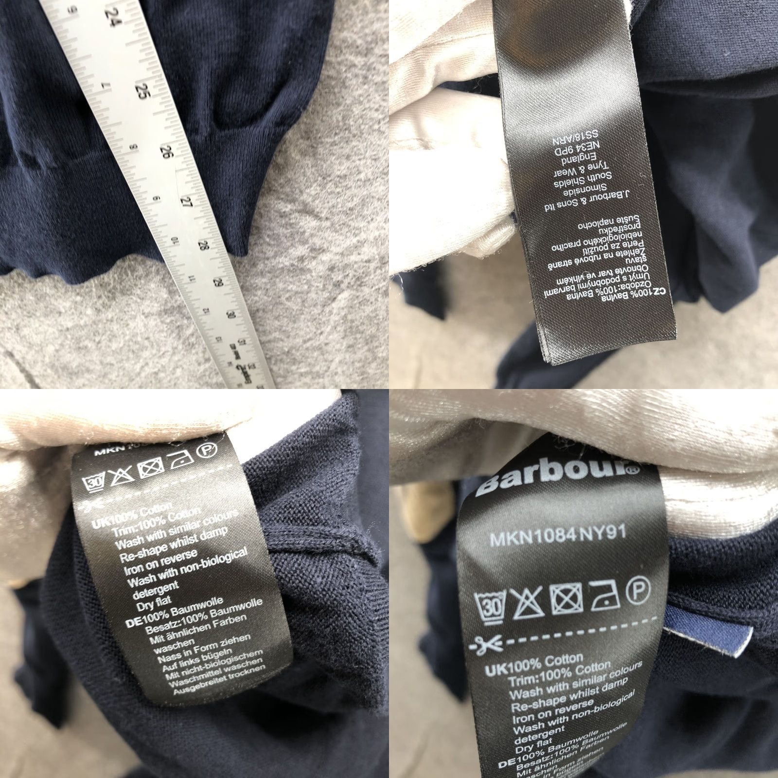 Barbour Barbour V-Neck Sweater Mens M Cotton Navy Blue Elbow Patch Lightweight Regular Knit Pullover Casual Winter Fall Spring Long Sleeve Logo Pattern: Solid Size US M / EU 48-50 / 2 - 8 Thumbnail