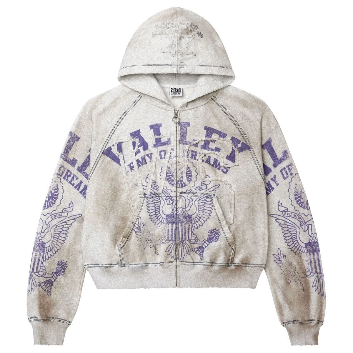 Vale Vale Forever Army Zip-Up Hoodie Dirty Grey Size US XXL / EU 58 / 5 - 5 Thumbnail