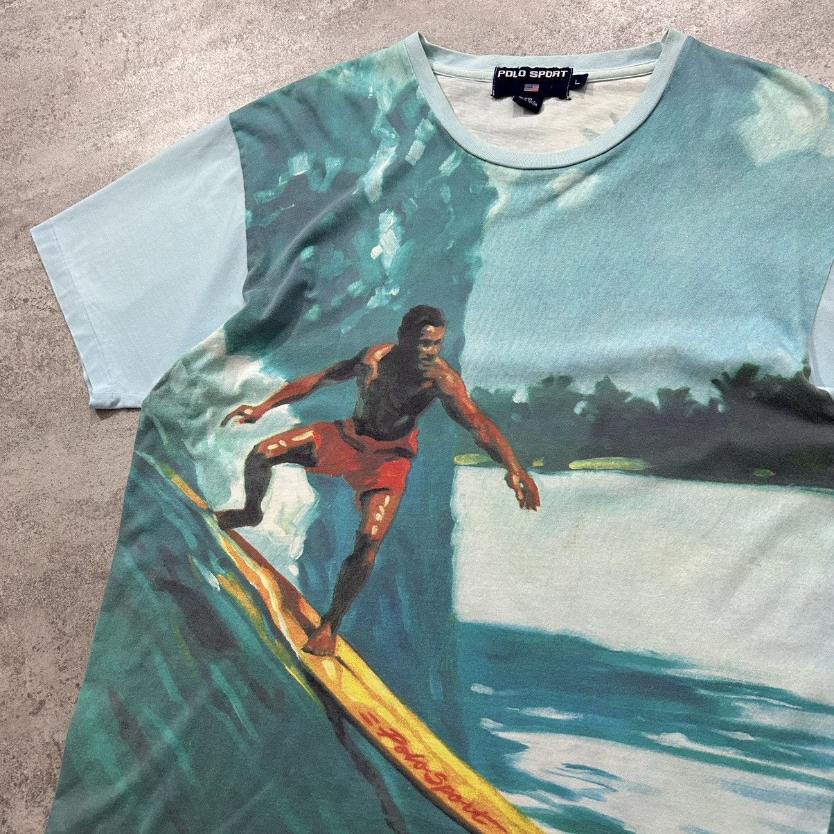 Polo Ralph Lauren × Vintage VTG POLO SPORT RALPH LAUREN SURFING AOP SPORTSMAN T-SHIRT Size US L / EU 52-54 / 3 - 3 Thumbnail