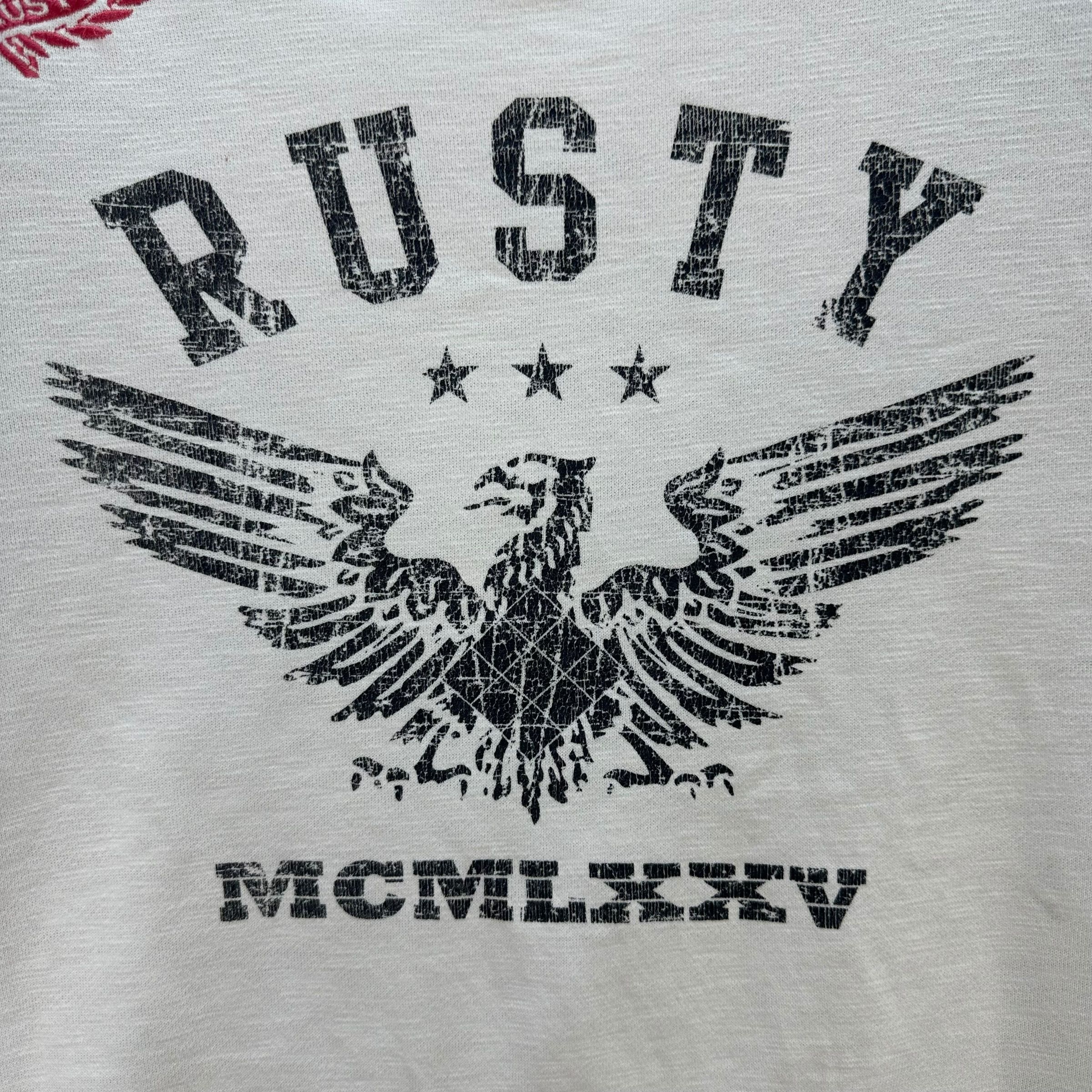 Rusty TRASHED RUSTY Big Logo White Sweatshirts Surfwear #A2-0034 Size US M / EU 48-50 / 2 - 3 Thumbnail