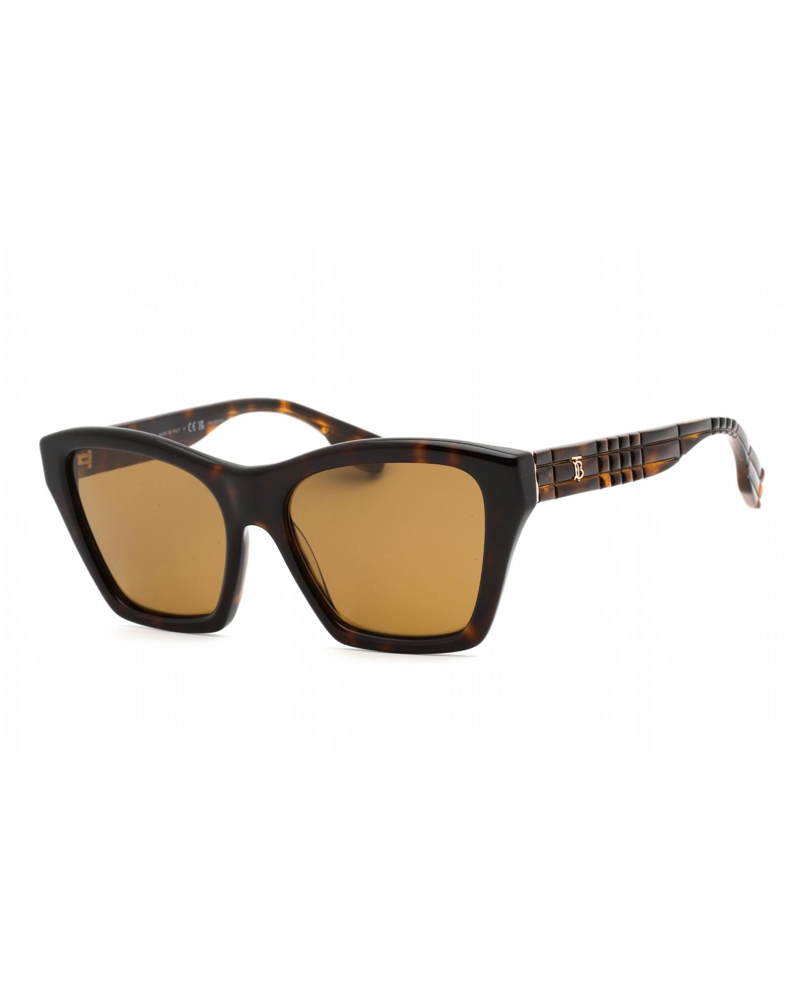 image of Burberry 0Be4391 Sunglasses Dark Havana/brown Polarized, Women's