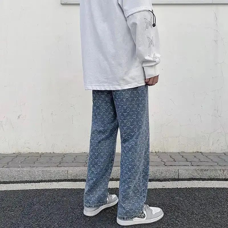 Japanese Brand Printed loose straight leg jeans Size US 32 / EU 48 - 4 Thumbnail