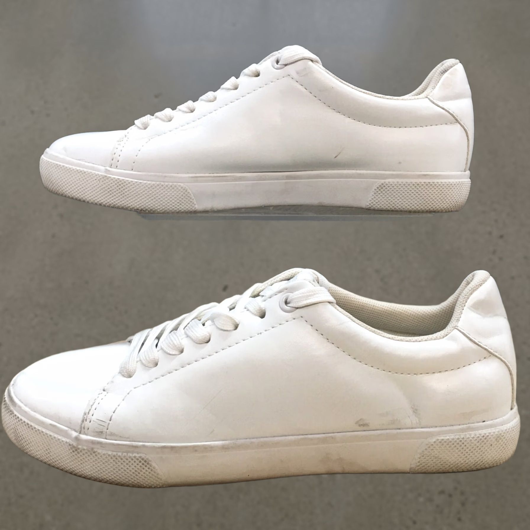 H&M Divided by H&M Shoes Womens 8 Sneakers White Leather Lace Up Round Toe Low Top Nike Size M / US 6-8 / IT 42-44 - 1 Thumbnail