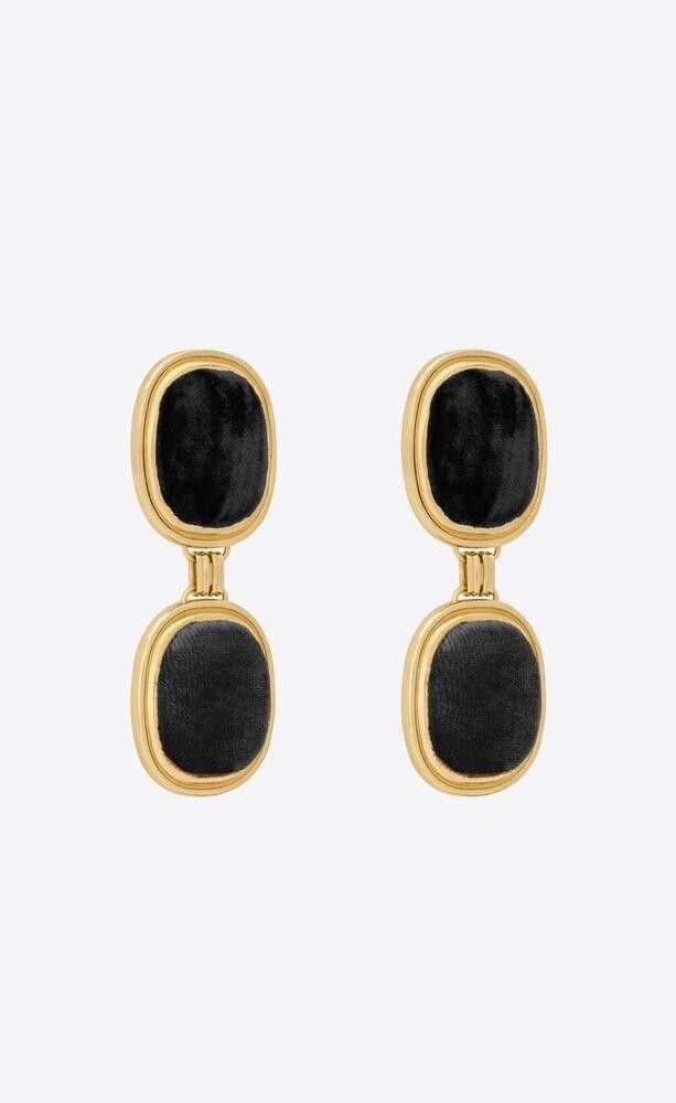 Saint Laurent Paris o1loc1c0325 Size: OS / Earring in Gold & Black Size ONE SIZE - 3 Thumbnail