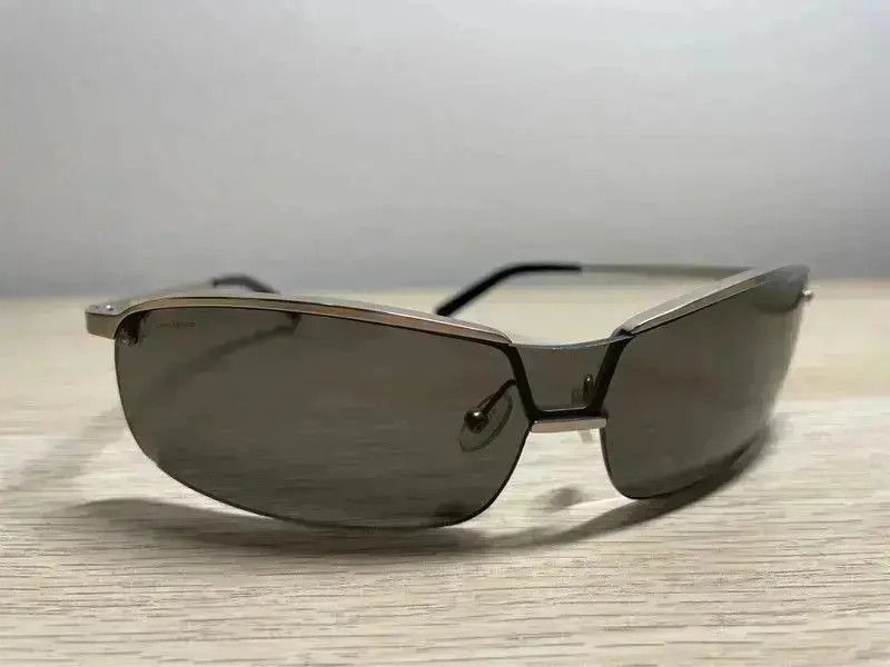 Prada × Vintage PRADA Sunglasses Rimless Sport Metal Frame Shield Mask MA141 Size ONE SIZE - 2 Thumbnail