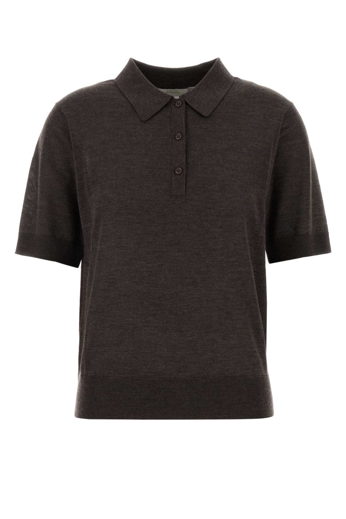 Loulou de Saison Dark Brown Cashmere Migo Polo Shirt Size M / US 6-8 / IT 42-44 - 1 Thumbnail