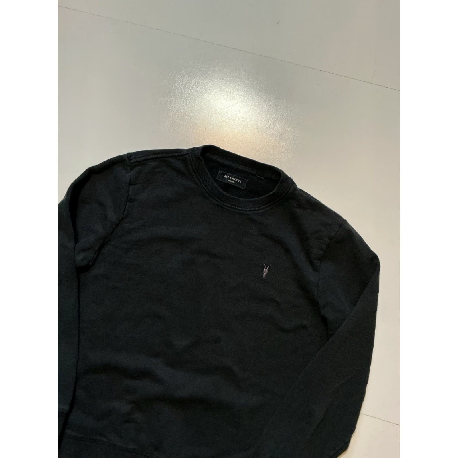Allsaints AllSaints Raven Ram Skull Embroidered Black Pullover Crewneck Sweatshirt MD Mens M Size US M / EU 48-50 / 2 - 3 Thumbnail