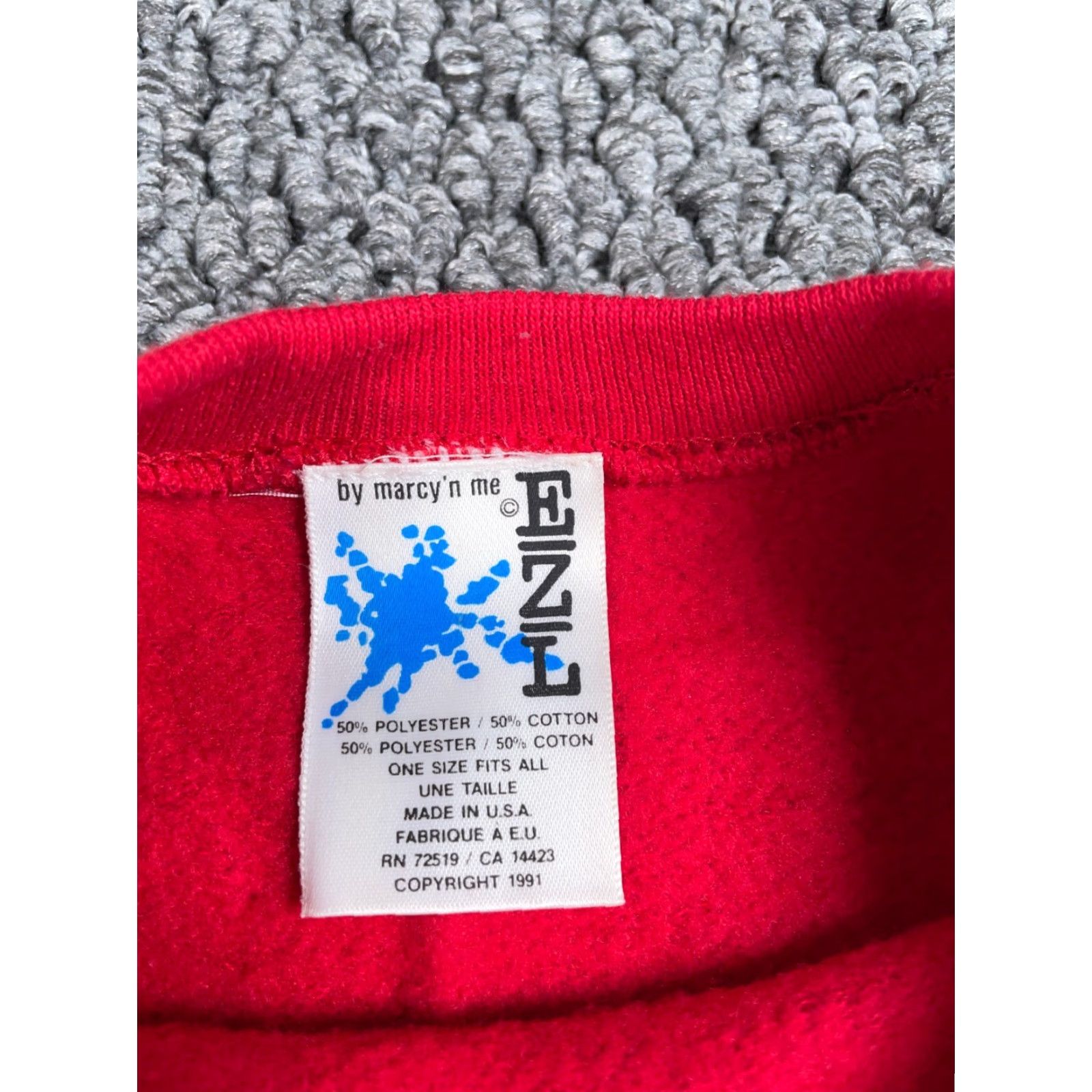 Vintage Vintage VTG 90s EZL Dancing Reindeer Sweatshirt Adult OS XL Red 50-50 Raglan 1991 Size XL / US 12-14 / IT 48-50 - 3 Thumbnail