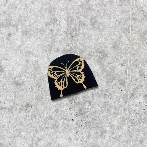 Other 🔥🕷☠️ Japanese style Beanie hat Butterfly pattern y2k ⚡️ Size ONE SIZE - 3 Thumbnail