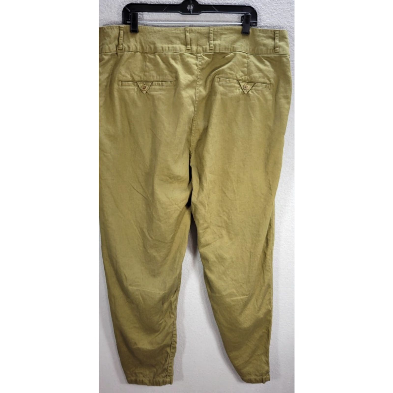 Vintage Poetry Women's Pants Tapered Linen Relaxed Pleated Front Pockets Casual Waist 40 Brown Linen Poetry Womens Pants W40 Inseam 29 Ankle Casual Size 27" / US 4 / IT 40 - 5 Thumbnail