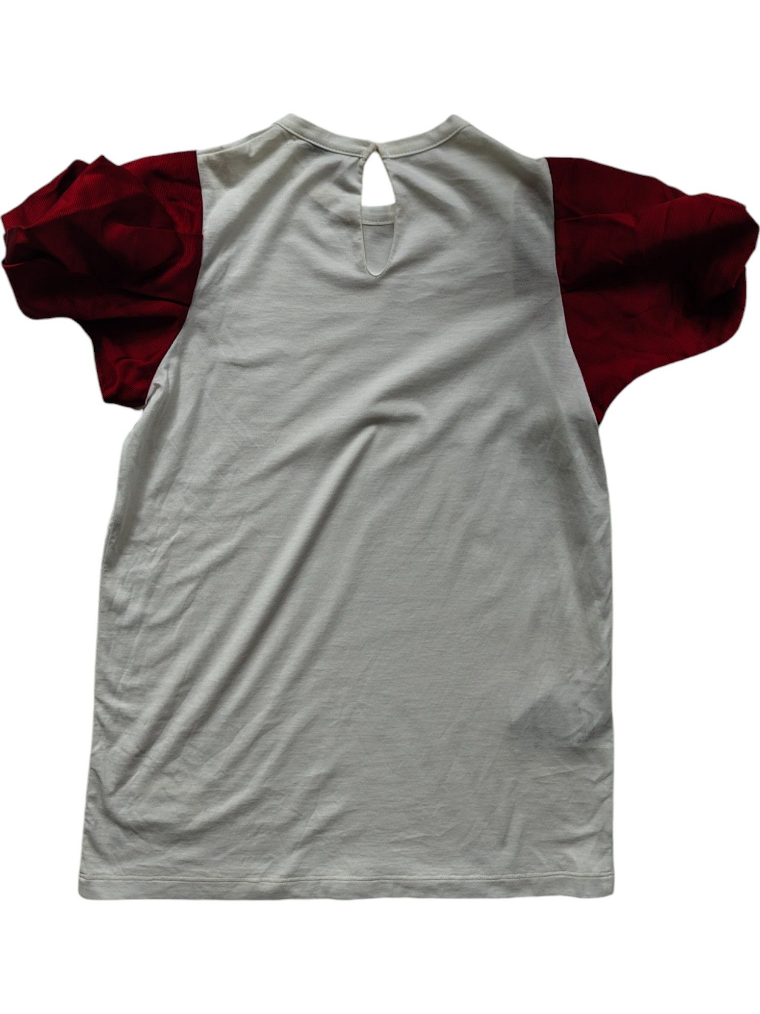 Miu Miu White T-Shirt With Red Puffed Sleeves Size XS / US 0-2 / IT 36-38 - 2 Thumbnail