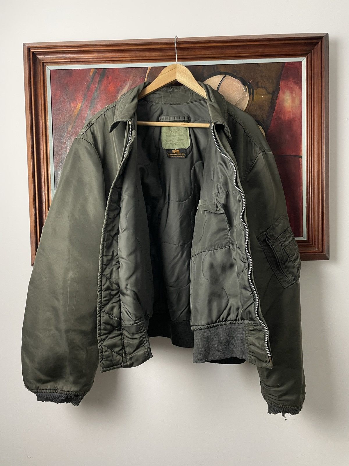 Alpha Industries Alpha Industries Vintage Made In USA Trashed Bomber Jacket Size US XL / EU 56 / 4 - 3 Thumbnail