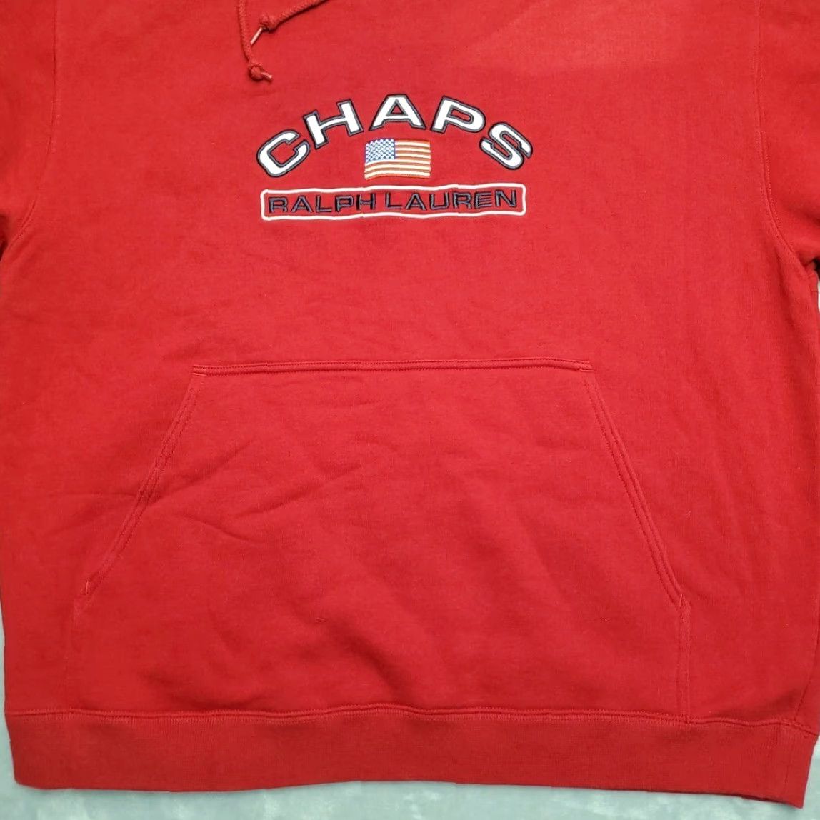 Ralph Lauren Chaps Ralph Lauren Hoodie Mens L Red Flag CRL Hooded Pullover Fleece Sweatshirt Size US L / EU 52-54 / 3 - 2 Thumbnail