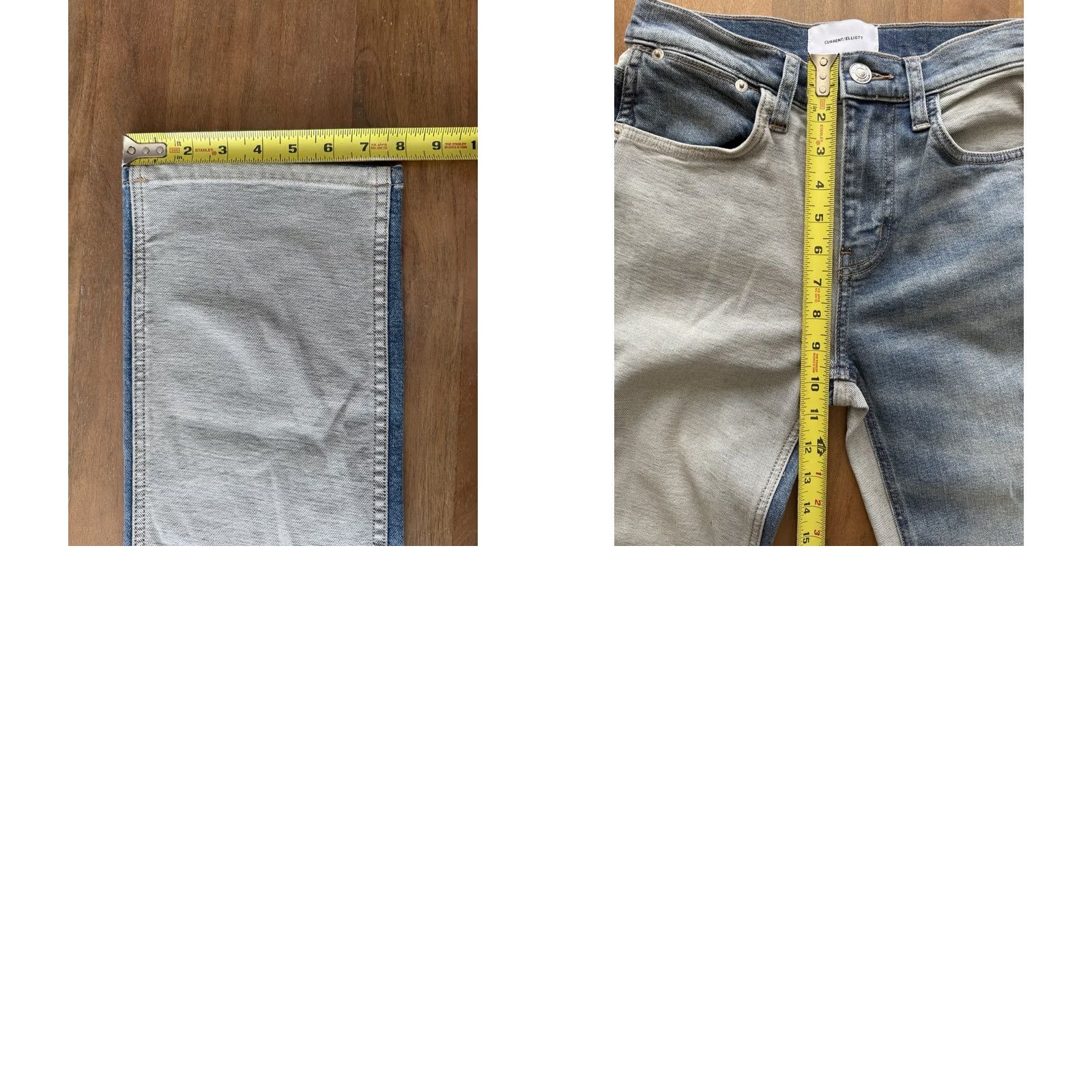 Vintage Current/Elliott Jeans Vanessa Two Tone Denim Womens 25 Mid Rise Blue 5-Pocket Regular Straight 27x24 Beige? Size 42" / US 20 - 8 Thumbnail