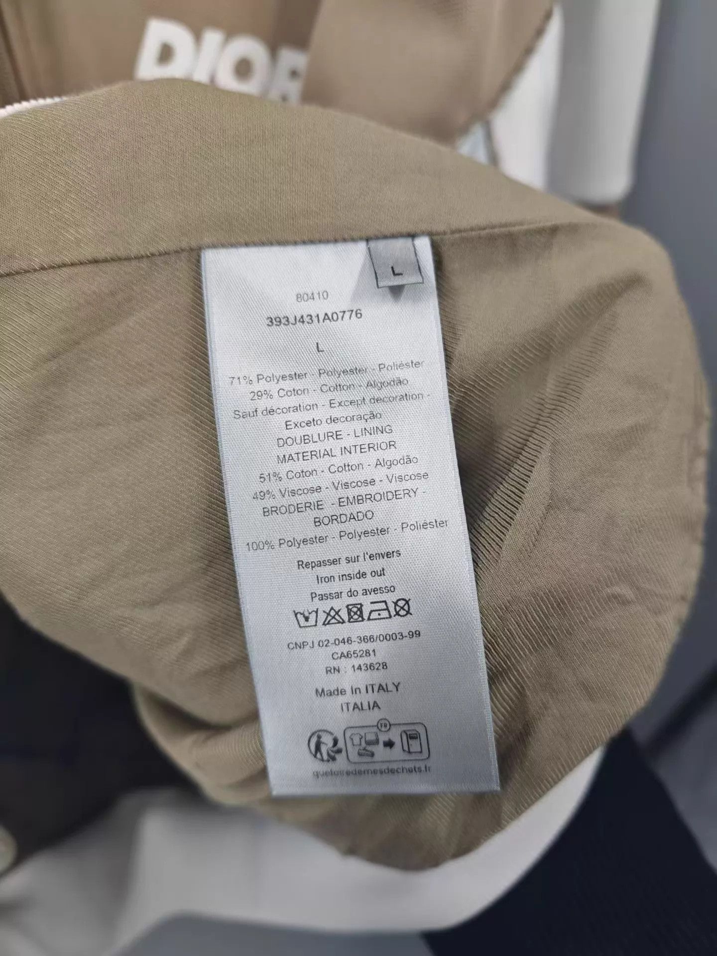 Dior Dior Khaki Logo Paneled Jacket L Size US L / EU 52-54 / 3 - 4 Thumbnail
