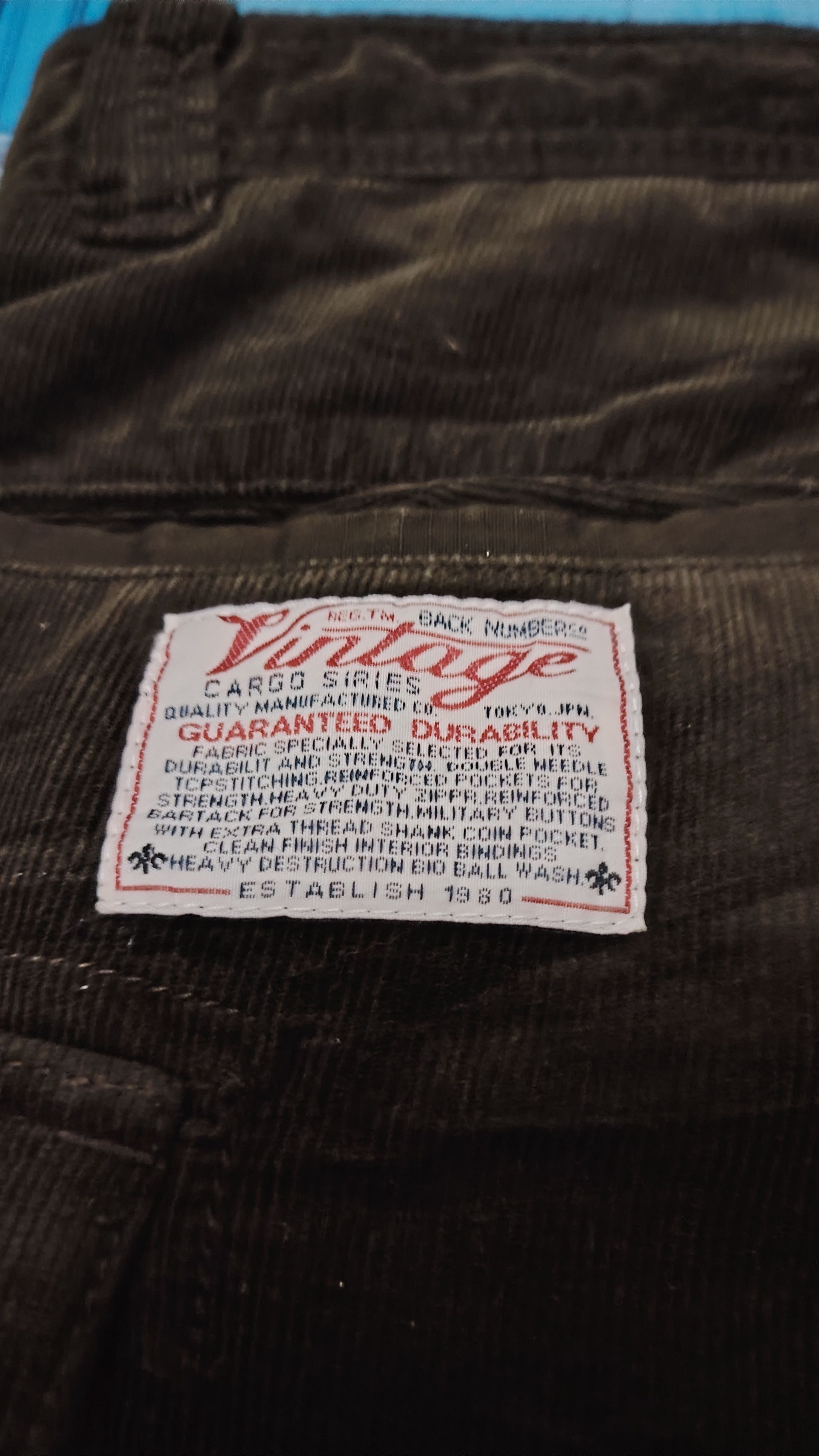 Japanese Brand Distressed corduroy back number & mfg cargo pants custom Size US 32 / EU 48 - 17 Thumbnail