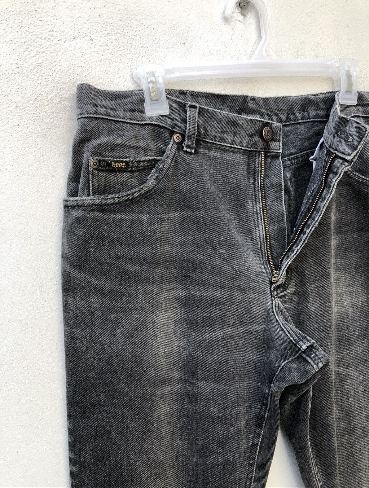 Lee Vintage 80s Lee Usa Faded Black Denim Distressed Jeans Size US 34 / EU 50 - 9 Thumbnail