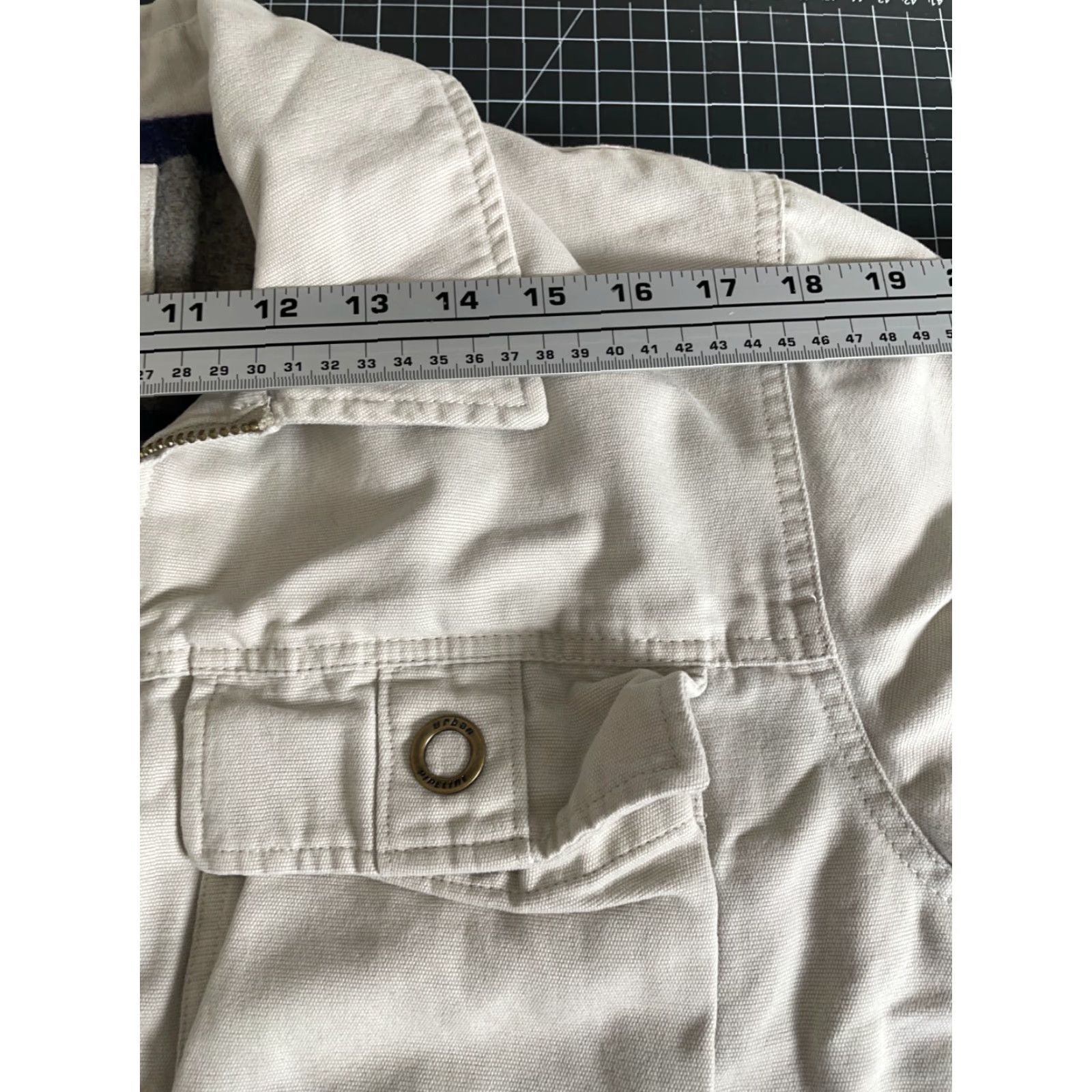 Vintage VINTAGE Urban Pipeline Jacket Canvas Blanket Lined Bomber Coat Short Zip Wool Lining Men Small Beige 90s Hipster Workwear Mens Size US S / EU 44-46 / 1 - 7 Thumbnail