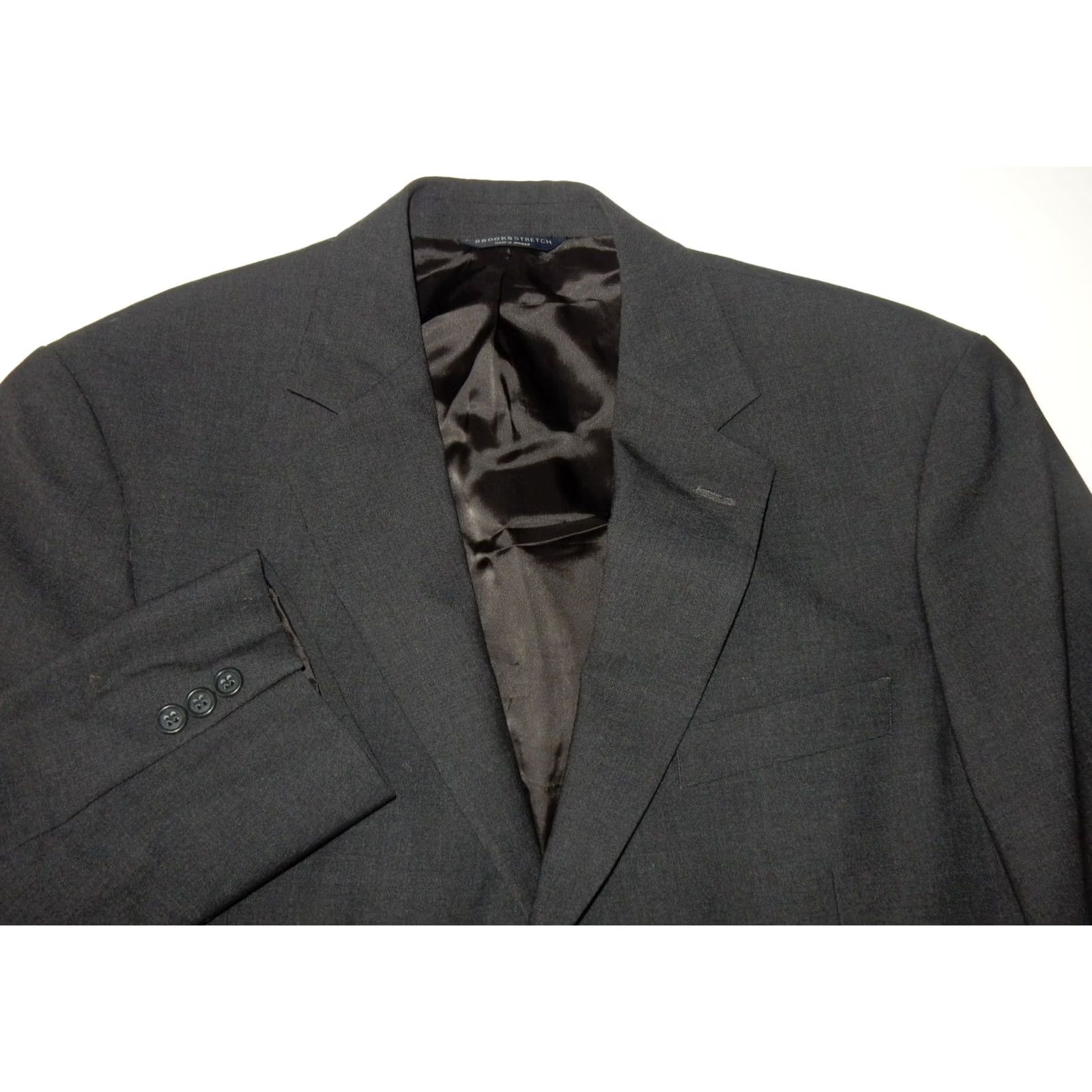 Brooks Brothers Brooks Brothers Blazer Sport Coat 42L Wool Gray Solid Big & Tall Mens Size 42R - 2 Thumbnail
