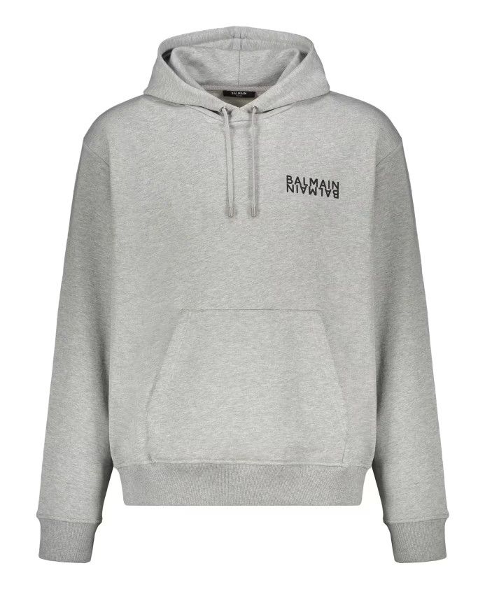 Balmain o1y0426 Logo Hoodie in Light Gray Size US S / EU 44-46 / 1 - 1 Thumbnail