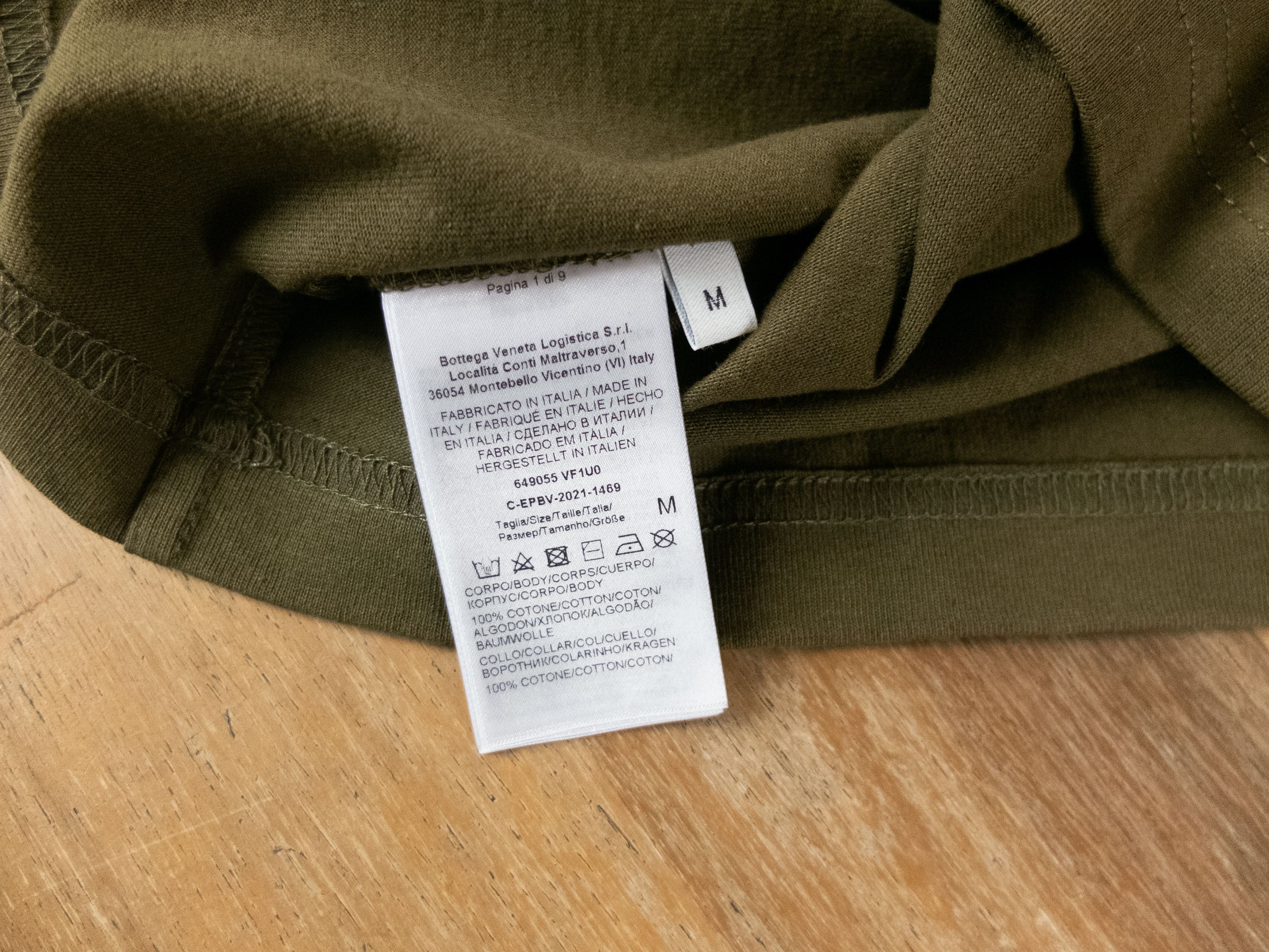Bottega Veneta BOTTEGA VENETA Sunrise olive green cotton t-shirt Medium q Size US M / EU 48-50 / 2 - 5 Thumbnail
