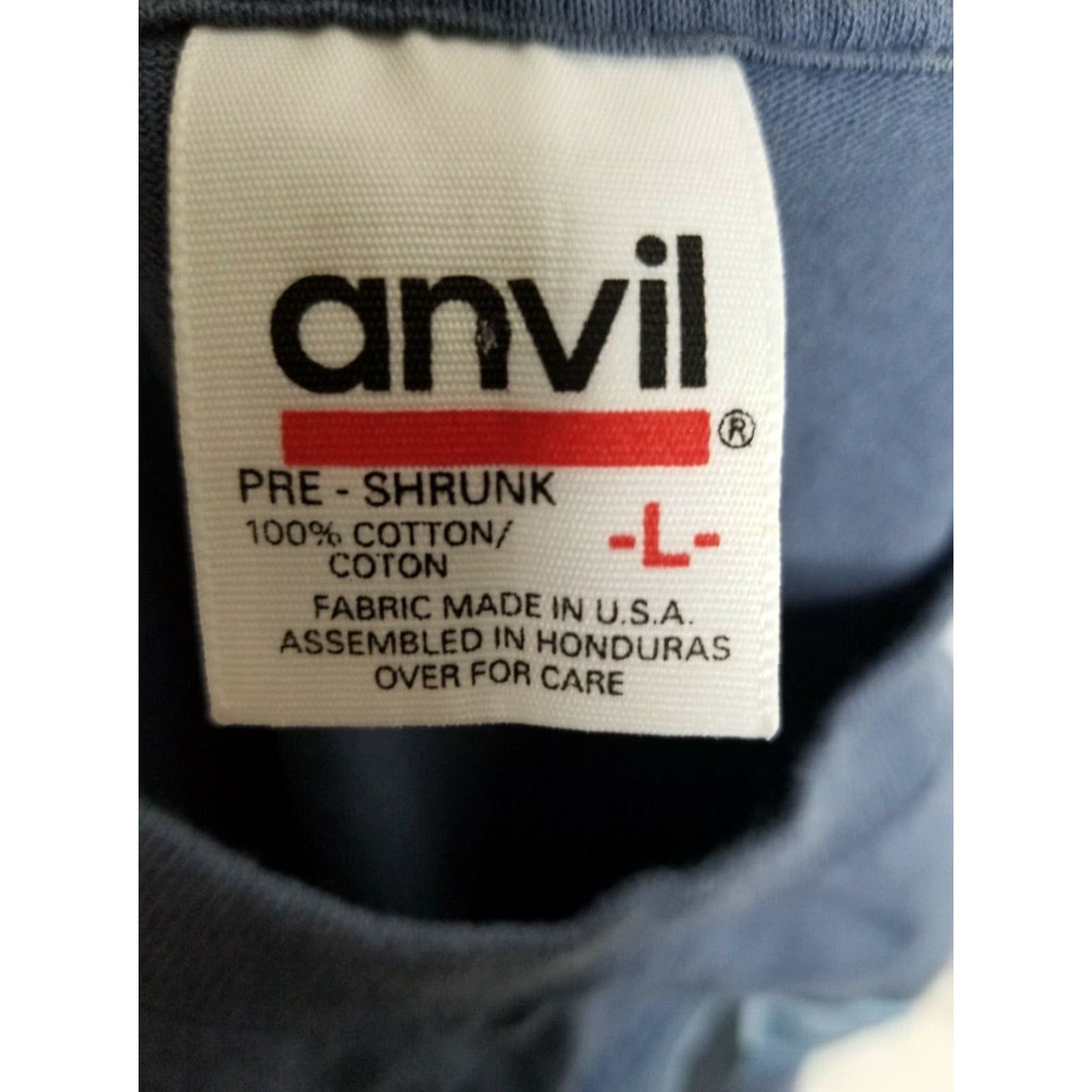 Anvil VINTAGE Anvil Bald Eagle T Shirt Single Stitch Shirt Mens L Blue 1990s USA Catch The Wind Size US L / EU 52-54 / 3 - 6 Thumbnail