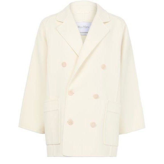 Max Mara MAX MARA Orma Short White Wool and Cashmere Coat New & Authe Size XS / US 0-2 / IT 36-38 - 1 Thumbnail