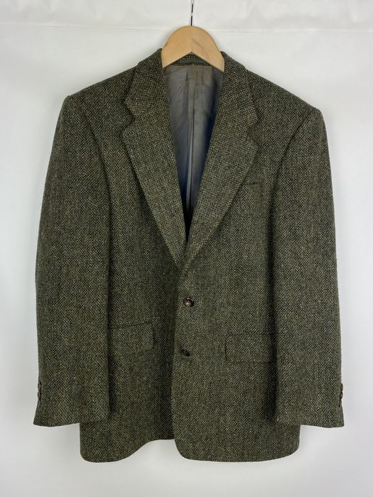 Vintage Benvenuto Harris Tweed herringbone wool blazer jacket | Grailed