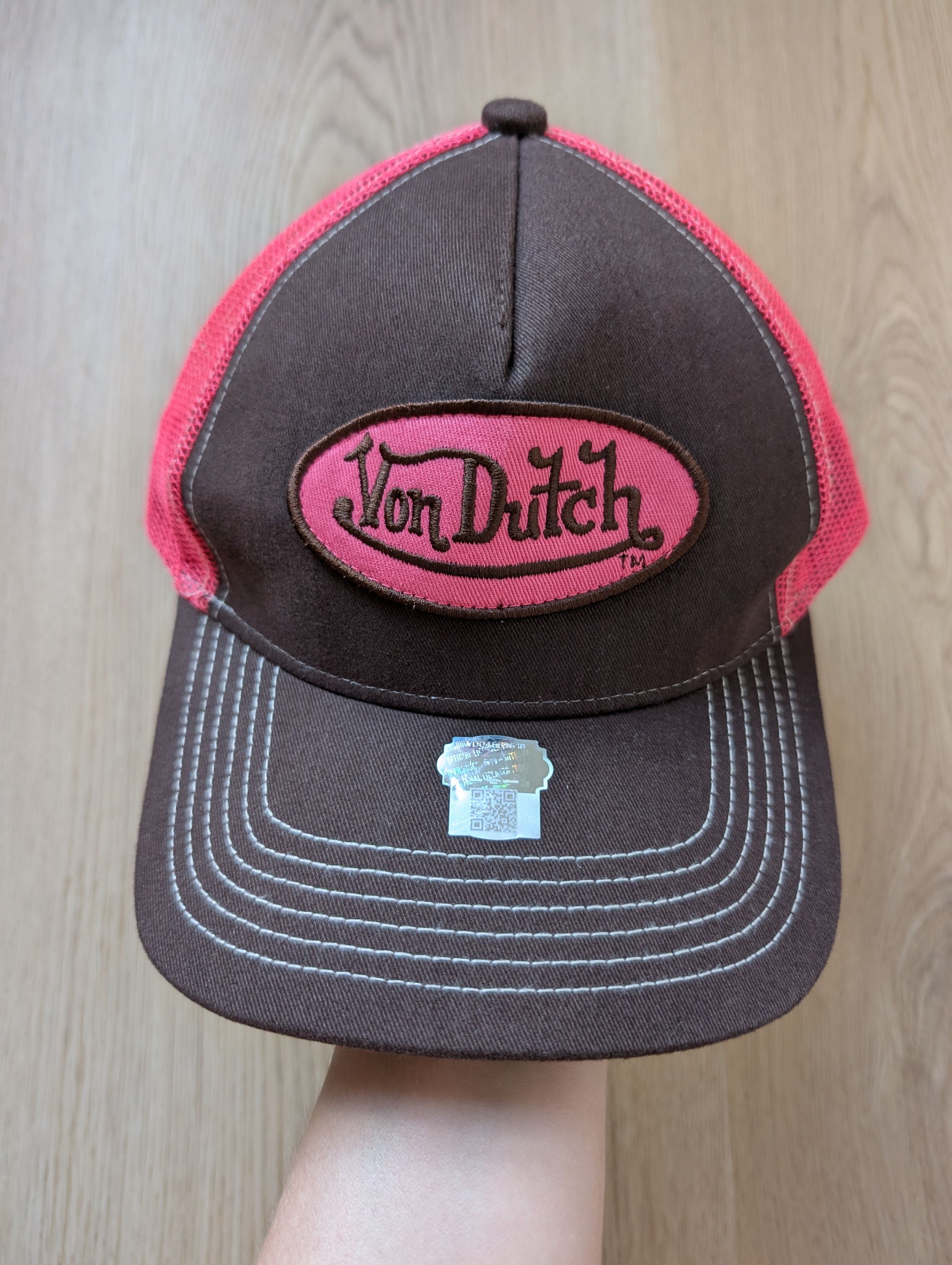Von Dutch Von Dutch Trucker Hat Brown/Pink Mesh SnapBack Cap New Size ONE SIZE - 1 Thumbnail