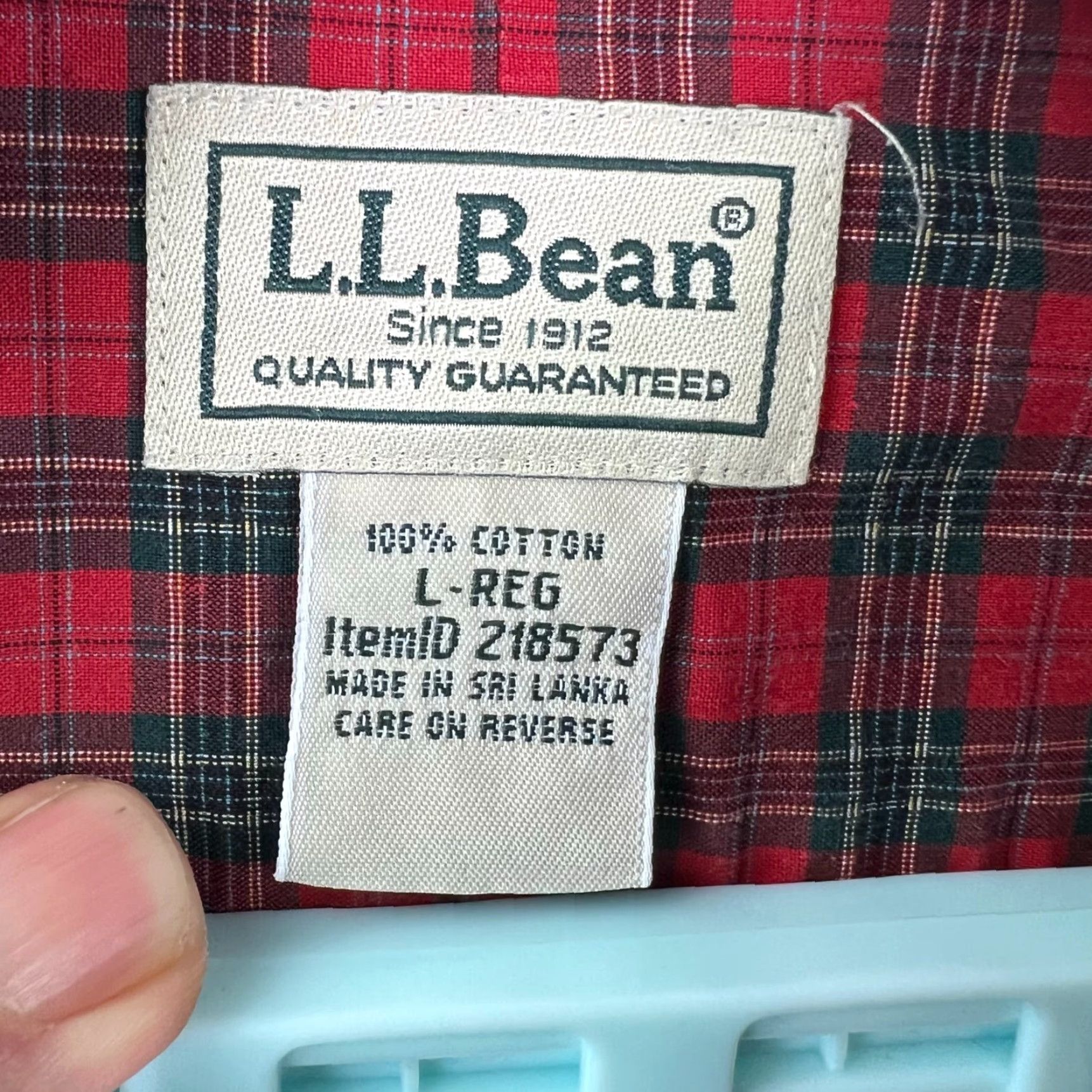 Vintage L.L. Bean Wrinkle Resistant Plaid Button Down Shirt Men's Size L Red Long Sleeve Size US L / EU 52-54 / 3 - 6 Thumbnail