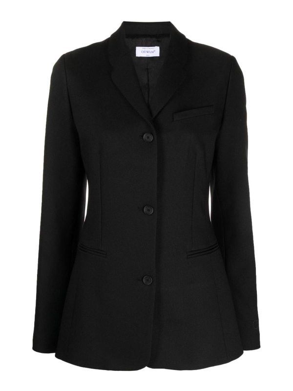 Off-White o1y1125 Blazer in Black Size S / US 4 / IT 40 - 1 Thumbnail