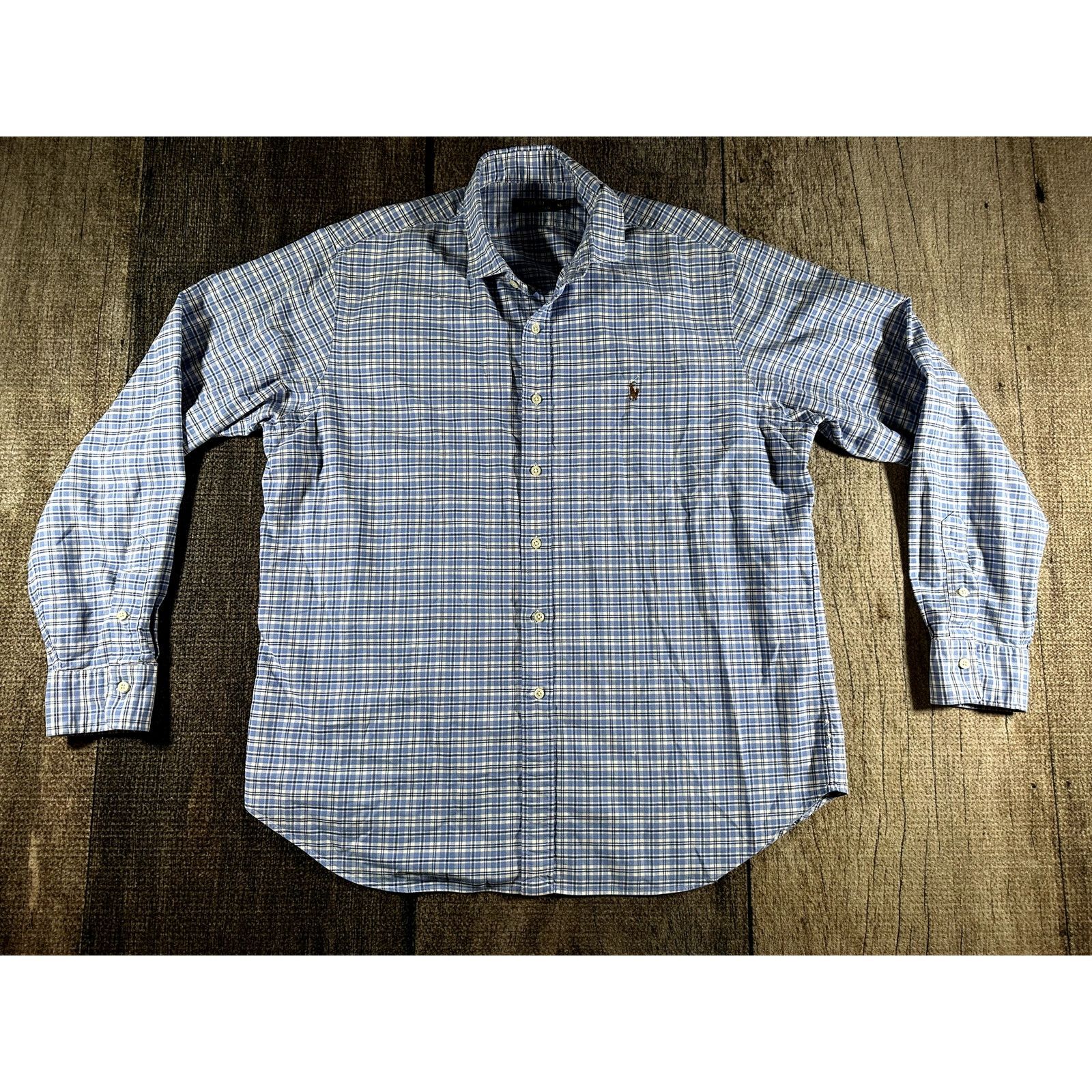Polo Ralph Lauren Polo Ralph Lauren Blue Plaid Color Jockey Shirt XL Mens Size US XL / EU 56 / 4 - 1 Thumbnail