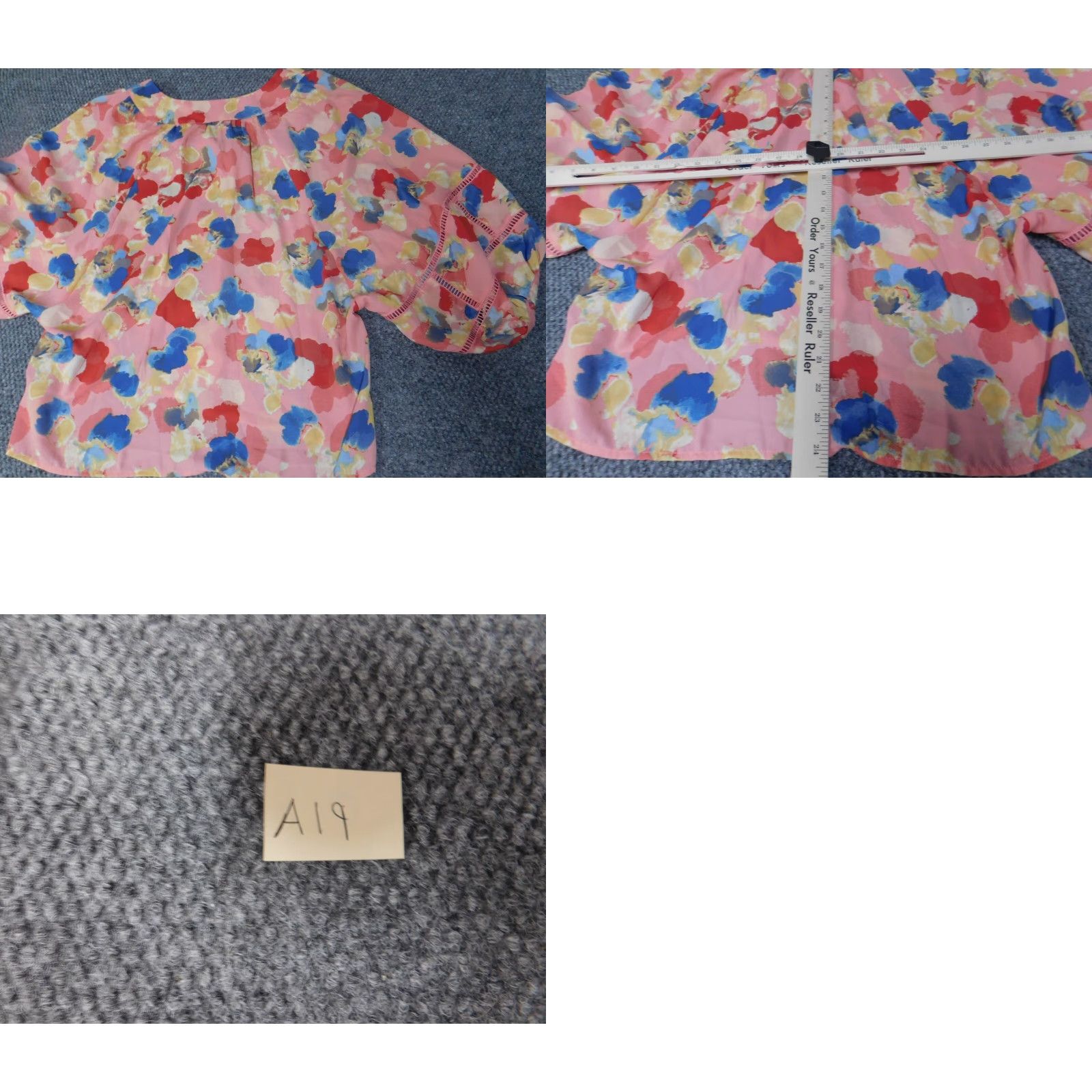 Pinko Sharagano Blouse Womens L Pink Floral 3/4 Sleeve Crew Neck Pullover Casual Polyester Stretch Vintage No Size L / US 10 / IT 46 - 9 Thumbnail
