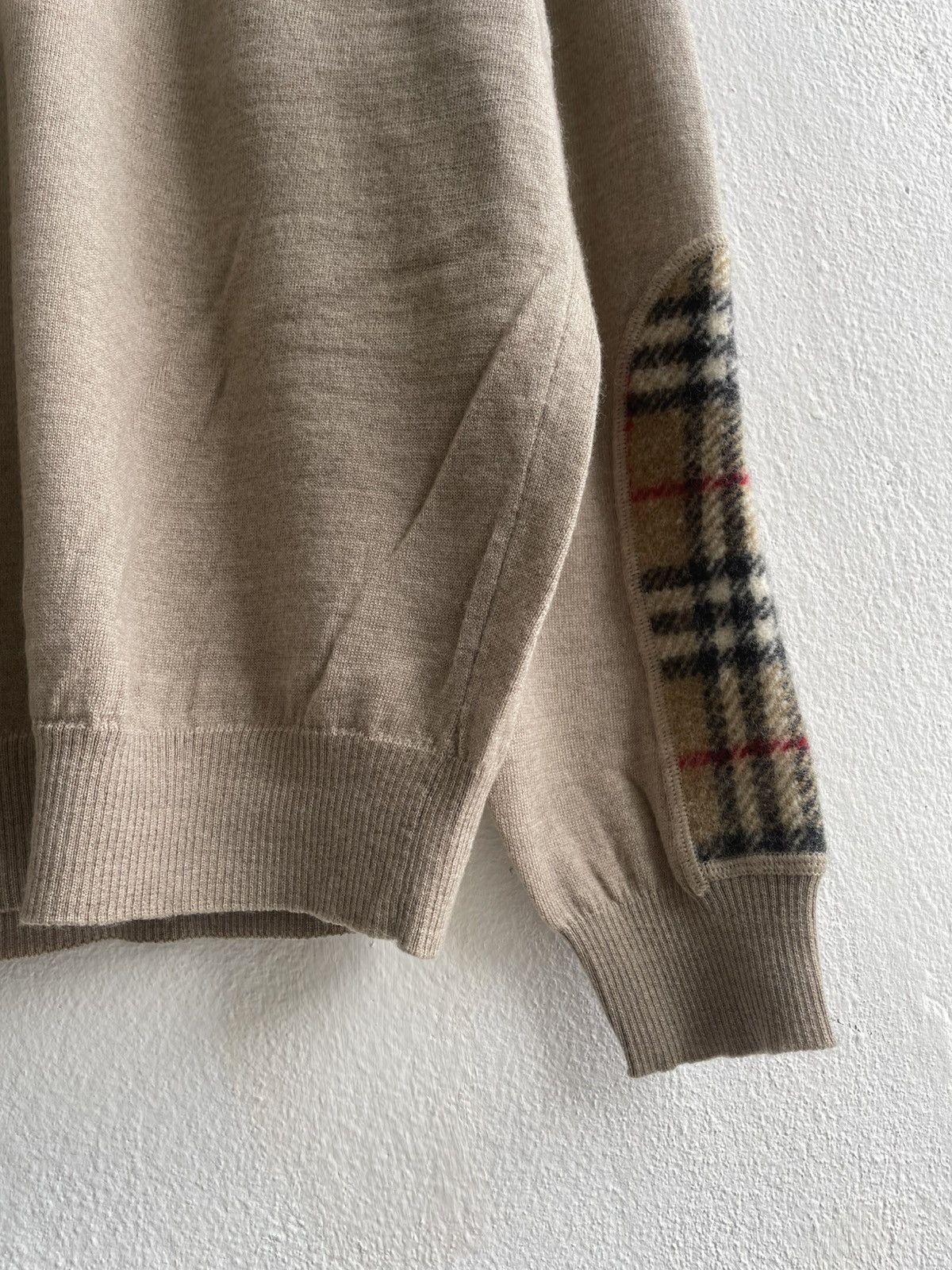 Burberry Burberry London Wool Sweater With Elbow Patches Nova Check Size US XL / EU 56 / 4 - 4 Thumbnail