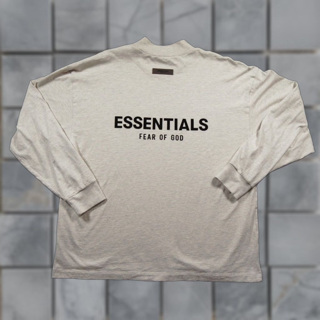 Fear of God Fear of God Essentials Shirt Mens Medium Gray Oversized Long Sleeve Mock Neck Size US M / EU 48-50 / 2 - 1 Thumbnail