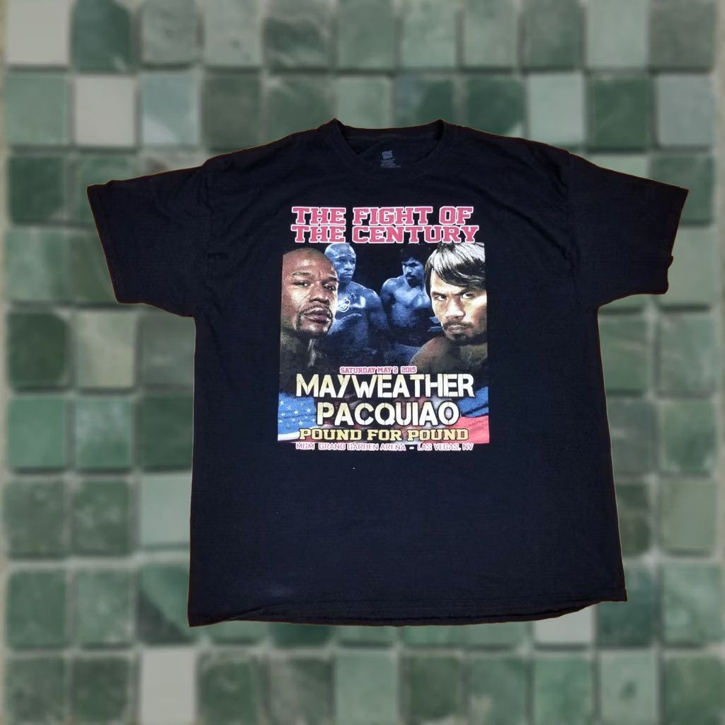 Vintage VINTAGE PAQUIAO VS MAYWEATHER BOXING FIGHT T-SHIRT SZ XXL 2 SIDE PRINT MEN T-Shirt Black 2015 Cotton Short Sleeve Round Neck Classic 2XL Mens Size US XXL / EU 58 / 5 - 1 Thumbnail