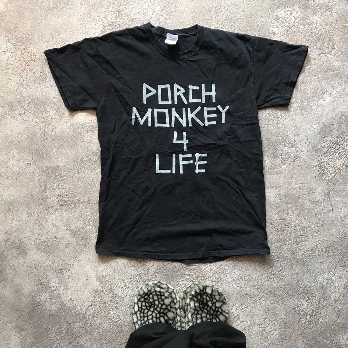 Vintage Vintage Y2K Graphic Tee Porch Monkey Slogan Streetwear M Size US M / EU 48-50 / 2 - 1 Thumbnail