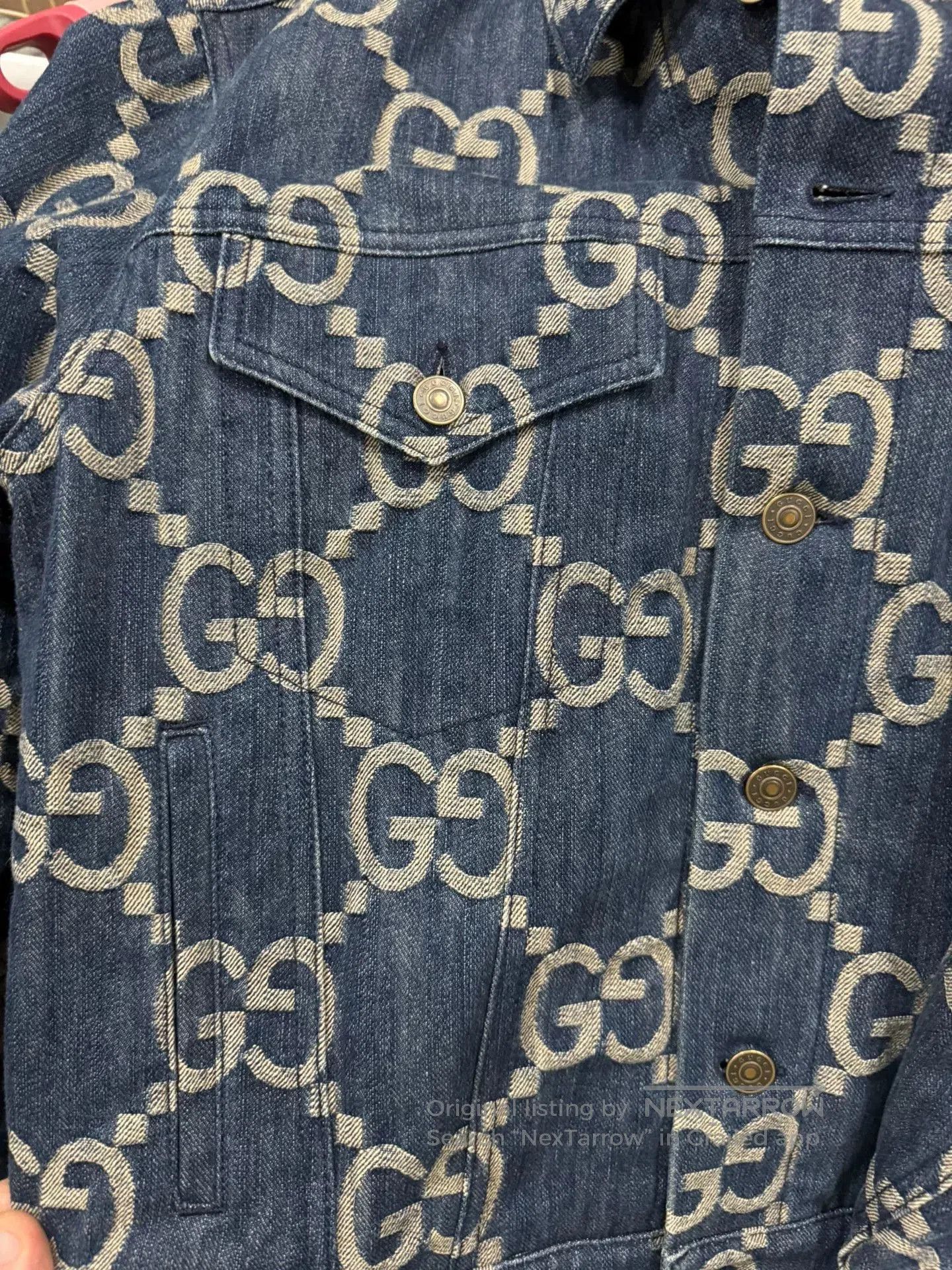 Gucci Gucci All-over Print Large Logo Denim Jacket. Size US M / EU 48-50 / 2 - 4 Thumbnail